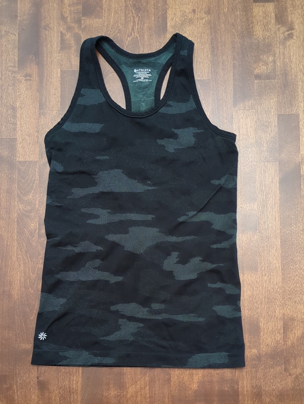 Athleta Black and Dark Gray Camo Racerback Tank - Women's